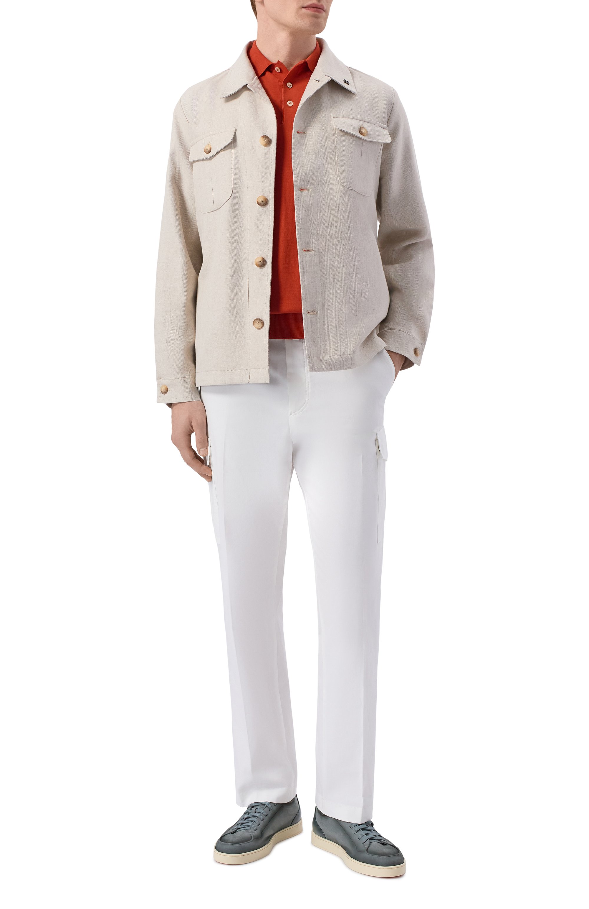 Хлопковое поло GRAN SASSO оранжевого цвета по цене 30850 руб., арт. 43156/20731, фото 2 Хлопковое поло GRAN SASSO, арт. 43156/20731, фото 2