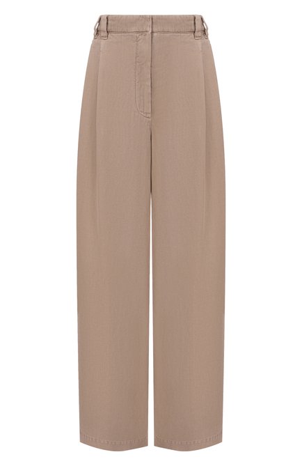 Женские брюки из хлопка и льна BRUNELLO CUCINELLI, арт. ML996P5896
