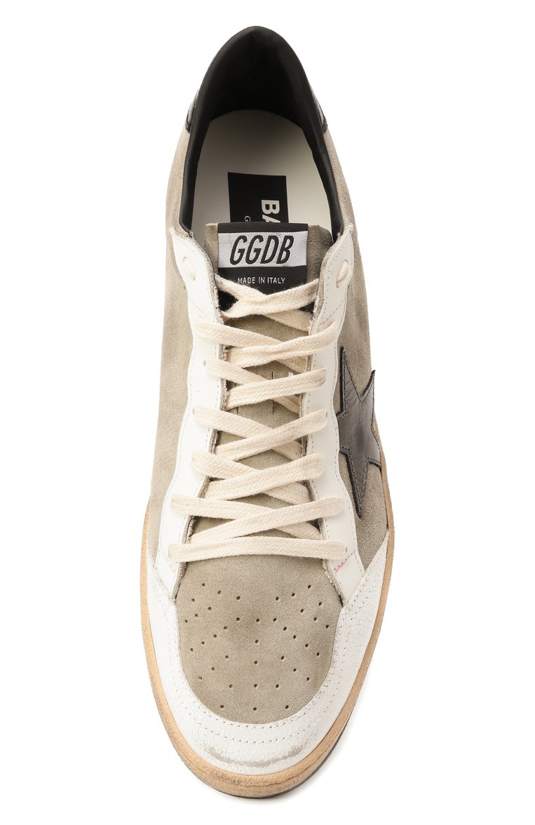 Мужские замшевые кеды ball star GOLDEN GOOSE DELUXE BRAND темно-бежевого цвета, арт. GMF00117.F006796 | Фото 6 (Материал внутренний: Текстиль; Подошва: Массивная; Материал внешний: Натуральная кожа, Замша; Материал утеплителя: Без утеплителя; Стили: Классический; Кросс-КТ: Низкие)