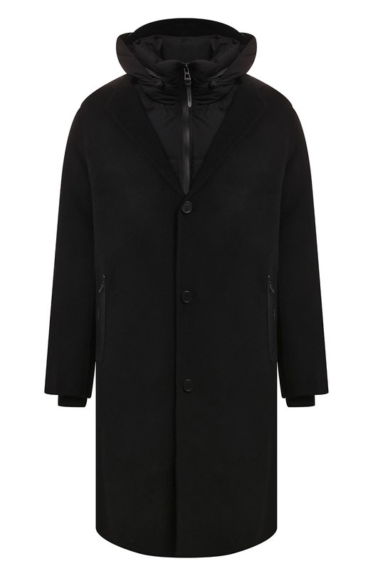 Шерстяное пальто с пуховой подстежкой Rudsak 6124503/DRAL Чёрный 6124503/DRAL