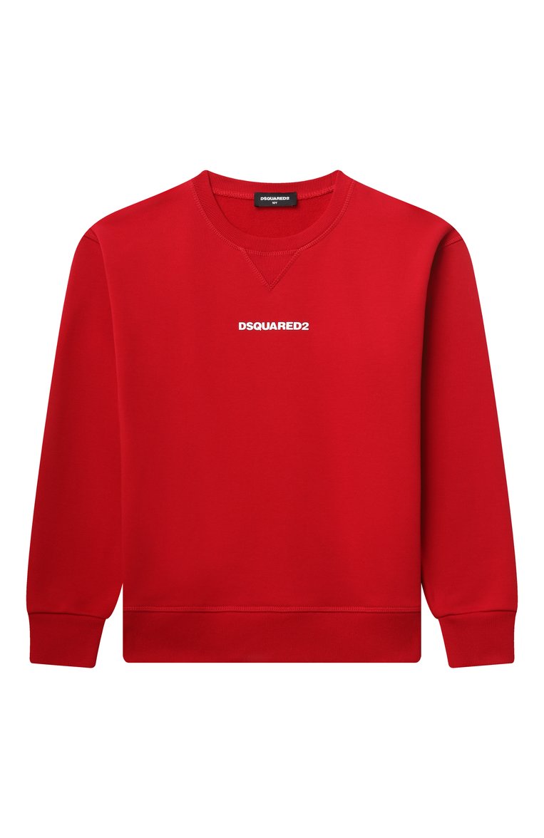 Мужского хлопковый свитшот DSQUARED2 красного цвета, арт. DQ2739/D0094 | Фото 1 (Региональные ограничения белый список (Axapta Mercury): Не проставлено; Девочки Кросс-КТ: Свитшот-одежда; Нос: Не проставлено; Мальчики Кросс-КТ: Свитшот-одежда; Материал внешний: Хлопок; Ростовка одежда: 4 года | 104 см, 8 лет | 128 см, 6 лет | 116 см, 10 - 11 лет | 140 - 146см, 13 - 15 лет | 158 см, 16 лет | 164 см)