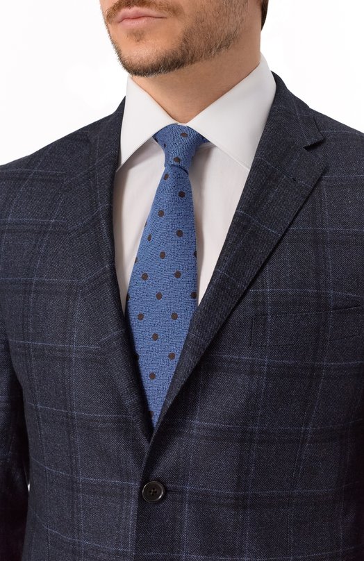 Галстук из шерсти и шелка Zilli CRAV2BM0330VP0I01 Голубой  CRAV2BM0330VP0I01 Фото 2