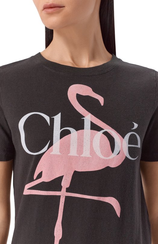 Хлопковая футболка Chloé CH26SJH08194 Чёрный  CH26SJH08194 Фото 5