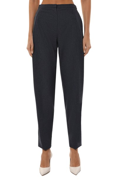 Брюки из шерсти и кашемира EMPORIO ARMANI синего цвета по цене 49850 руб., арт. EW000086/TE10537, фото 3 Брюки из шерсти и кашемира EMPORIO ARMANI, арт. EW000086/TE10537, фото 3