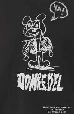 Женская хлопковая футболка DOMREBEL темно-серого цвета, арт. C0MIC YA/T-SHIRT | Фото 5 (Рукава: Короткие; Длина (для топов): Стандартные; Стили: Гранж; Принт: С принтом; Материал сплава: Проставлено; Материал внешний: Хлопок; Женское Кросс-КТ: Футболка-одежда; Драгоценные камни: Проставлено)