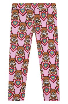 Детские хлопковые легинсы MOSCHINO розового цвета, арт. HDP04P/LBBA8/4A-8A | Фото 1 (Материал внешний: Хлопок; Девочки Кросс-КТ: Леггинсы-одежда; Тематический товар: Teddy Bear; Материал сплава: Проставлено; Нос: Не проставлено; Ростовка одежда: 4 года | 104 см, 5 лет | 110 см, 6 лет | 116 см, 8 лет | 128 см)