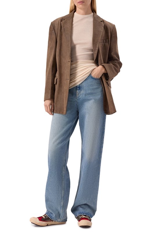 Текстильные кеды Loved to Death Maison Margiela S39WS0129/P7454 Коричневый  S39WS0129/P7454 Фото 3