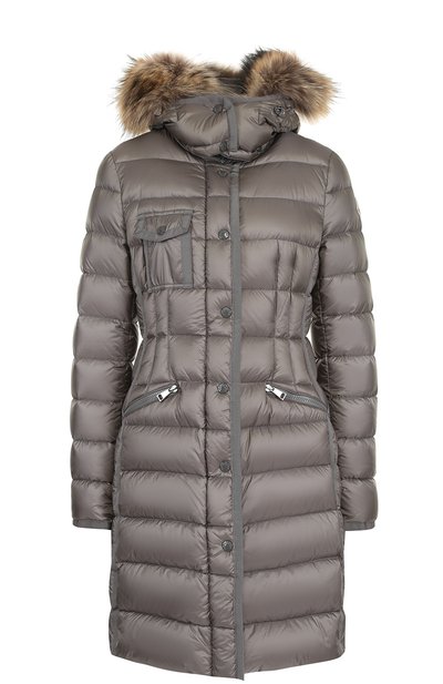 Женский приталенный стеганый пуховик с меховой отделкой капюшона MONCLER, арт. C2-093-49900-15-53048