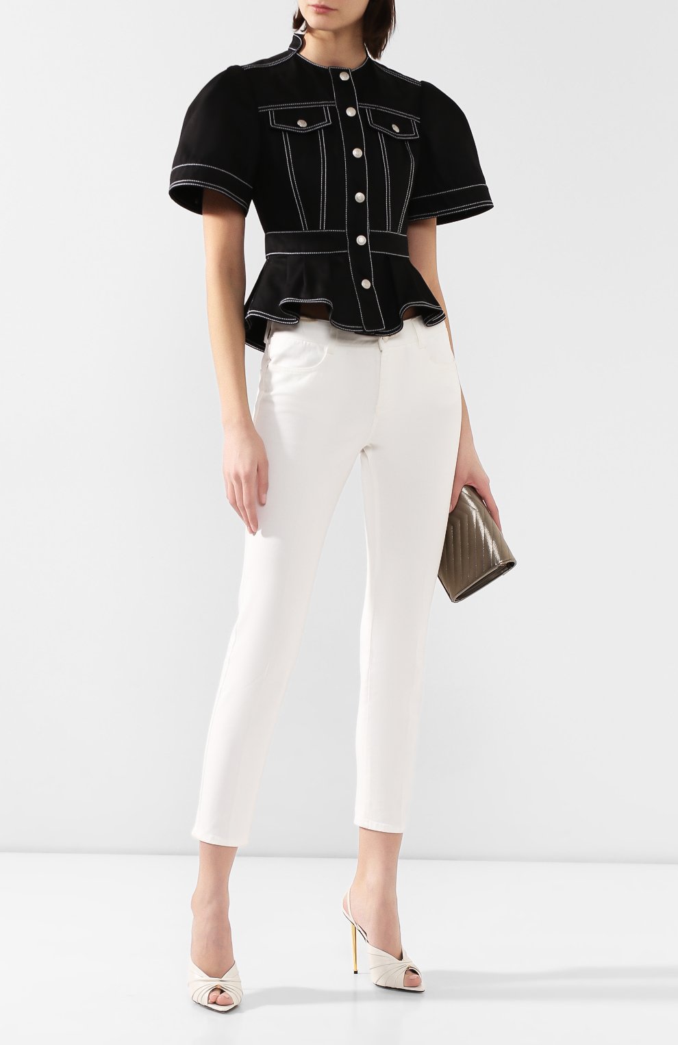 Джинсовый жакет ALEXANDER MCQUEEN черного цвета по цене 161000 руб., арт. 599175/QMAAM, фото 2 Джинсовый жакет ALEXANDER MCQUEEN, арт. 599175/QMAAM, фото 2