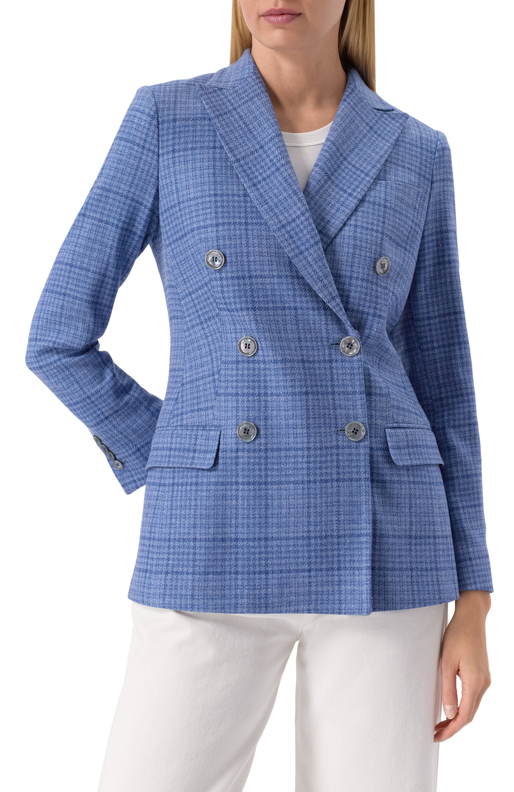 Шерстяной жакет KITON голубого цвета по цене 450500 руб., арт. D46523S0712602, фото 3 Шерстяной жакет KITON, арт. D46523S0712602, фото 3