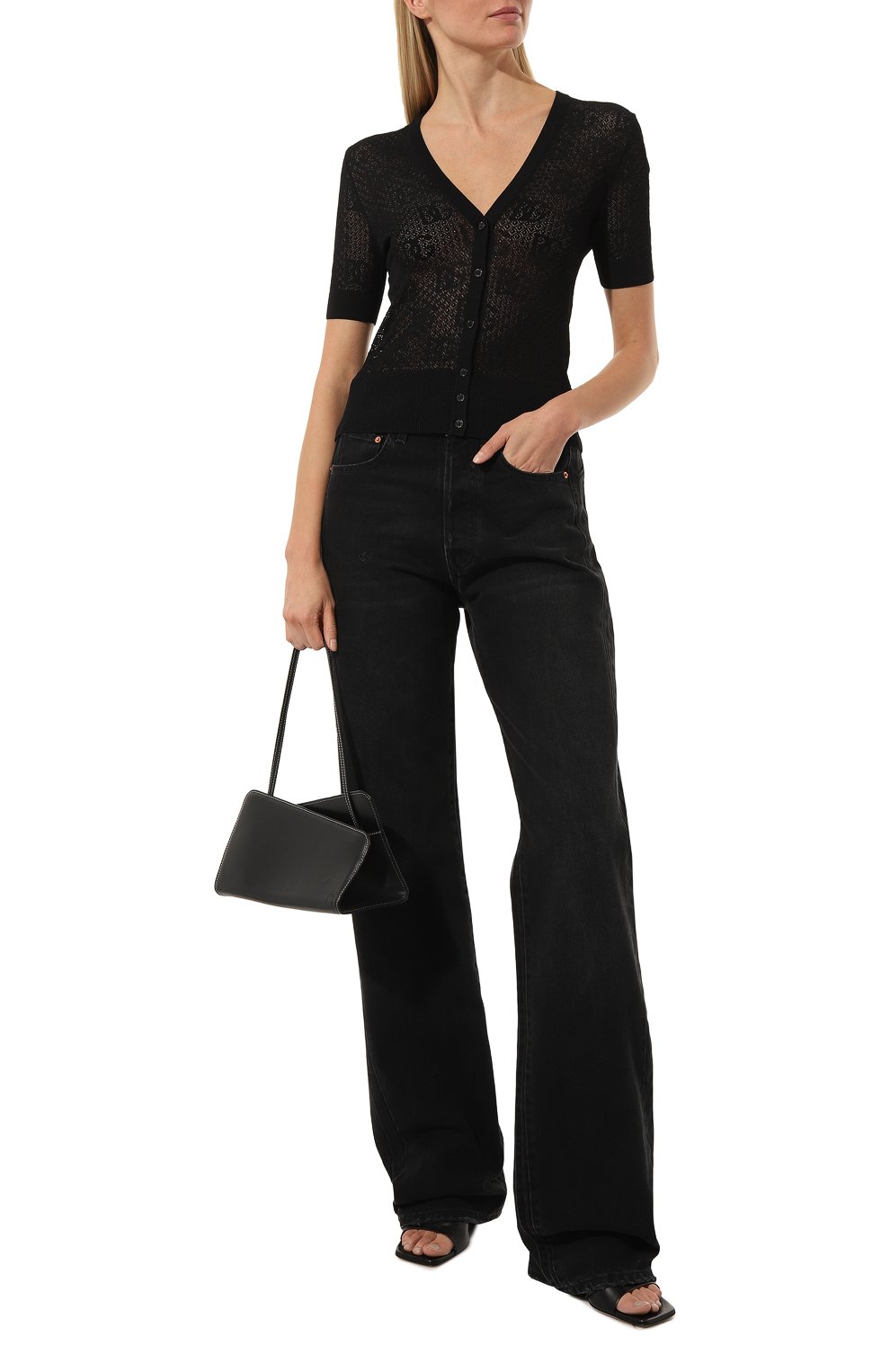 Кардиган из вискозы DOLCE & GABBANA черного цвета по цене 94350 руб., арт. FXD67T/JAIEK, фото 2 Кардиган из вискозы DOLCE & GABBANA, арт. FXD67T/JAIEK, фото 2