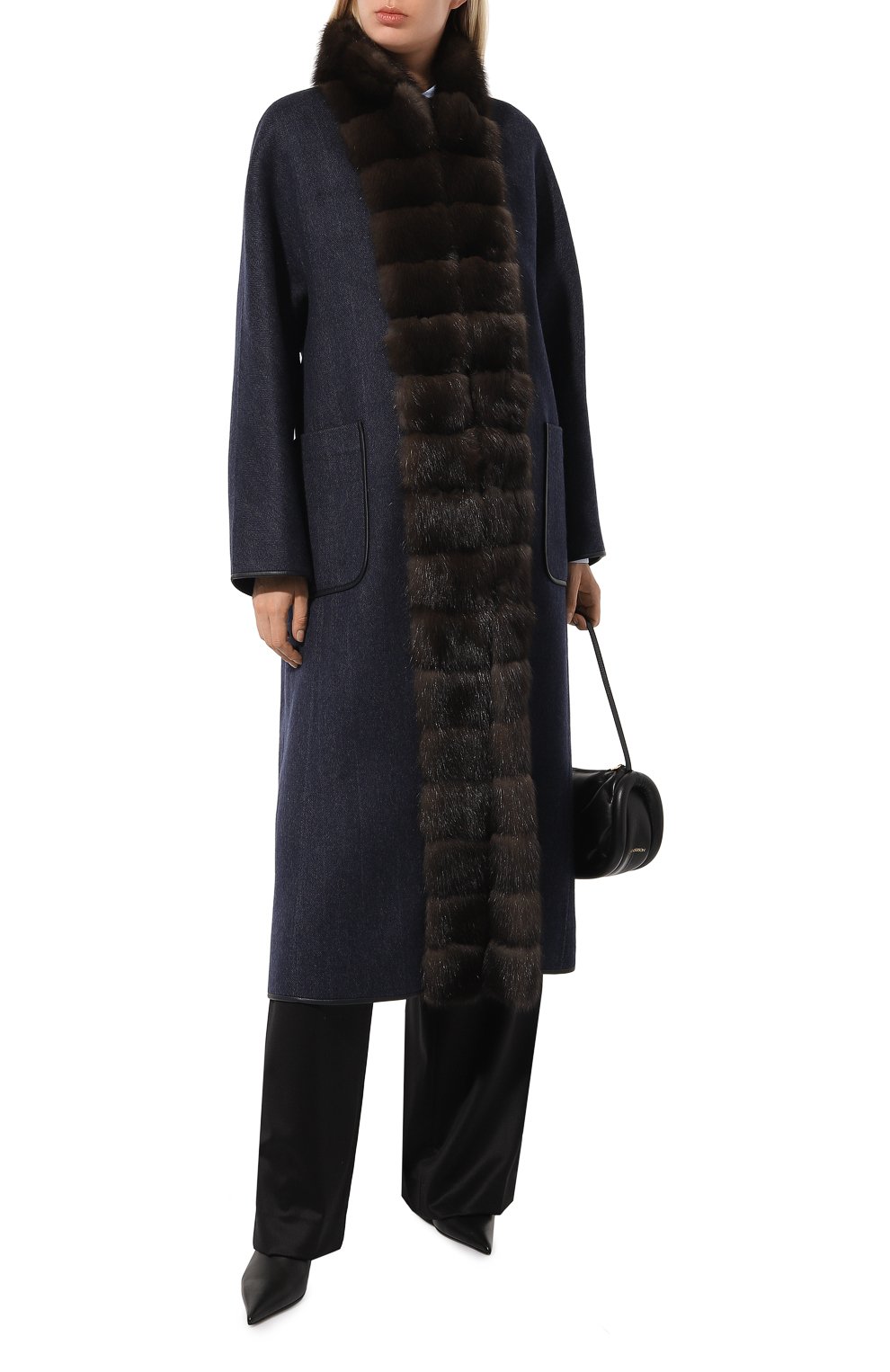 Кашемировое пальто с отделкой из меха соболя SABLEFUR, арт. 72213-sb-02, фото 2