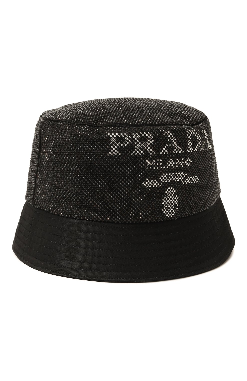 Панама с отделкой стразами PRADA черного цвета по цене 88000 руб., арт. 2HC137-2D0S-F0002, фото 1 Панама с отделкой стразами PRADA, арт. 2HC137-2D0S-F0002, фото 1