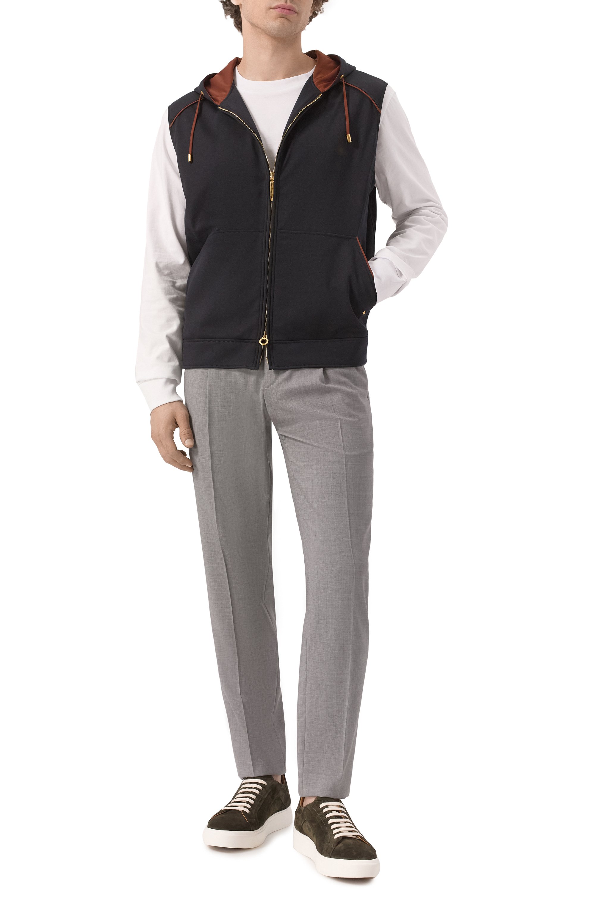 Шерстяные брюки L.B.M. 1911 серого цвета по цене 39950 руб., арт. 8446/54246, фото 2 Шерстяные брюки L.B.M. 1911, арт. 8446/54246, фото 2