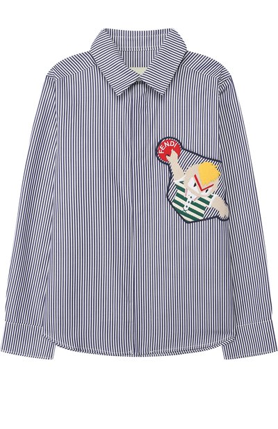 Хлопковая рубашка с нашивкой FENDI, арт. JMC069/A4RD/6A-8A