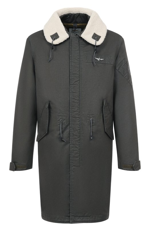 Хлопковая парка Aeronautica Militare AB3020UCT04215 Серый AB3020UCT04215