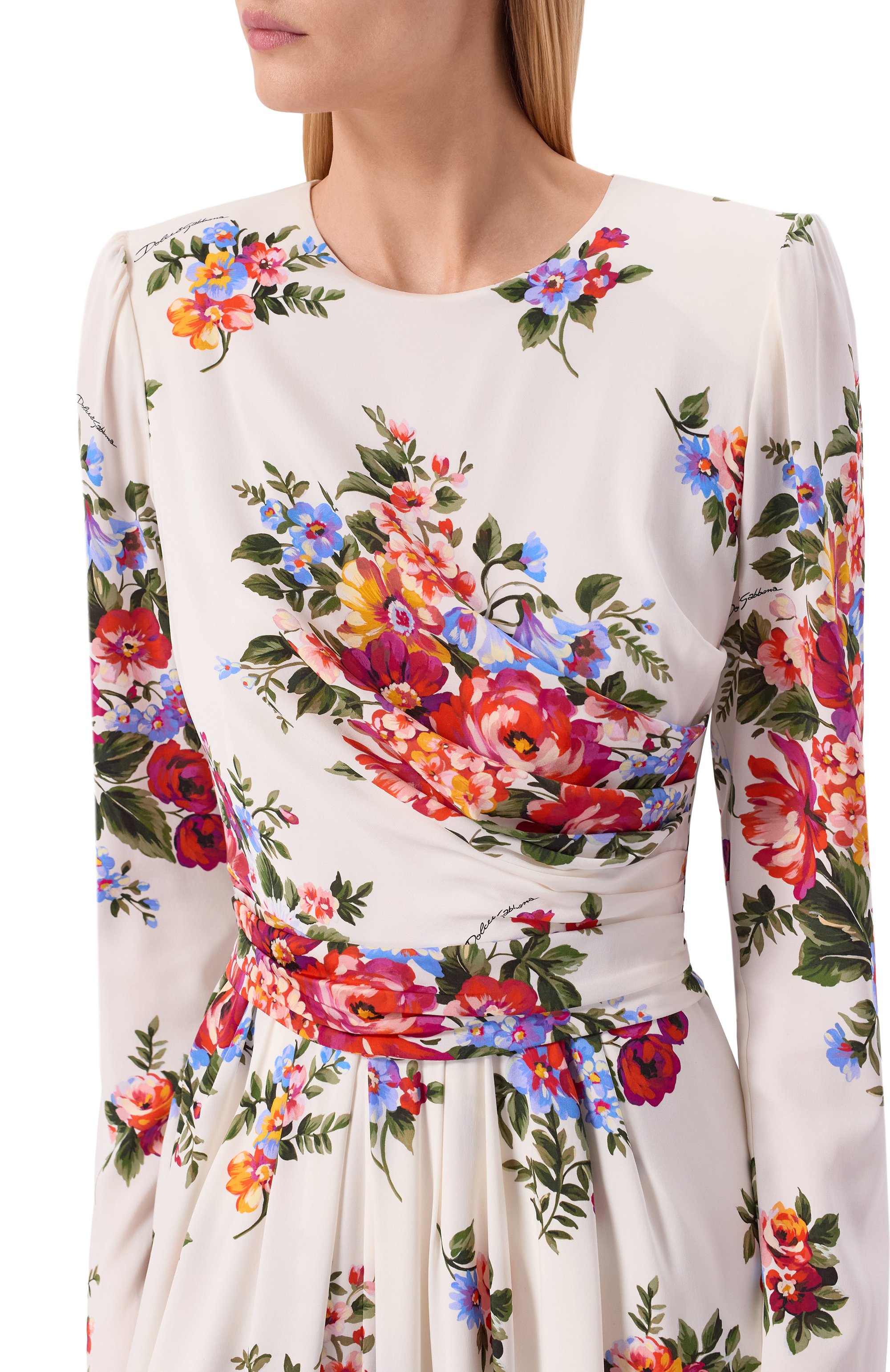 Шелковое платье DOLCE & GABBANA белого цвета по цене 653500 руб., арт. F610LT/FSA8P, фото 4 Шелковое платье DOLCE & GABBANA, арт. F610LT/FSA8P, фото 4