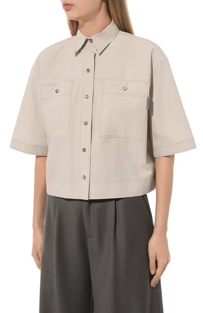 Хлопковая рубашка BRUNELLO CUCINELLI, арт. ML949B1348, фото 3