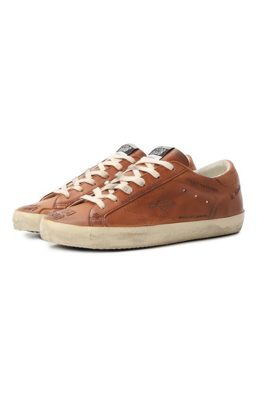 Кожаные кеды Super-Star Golden Goose Deluxe Brand GWF00105.F007546 Коричневый GWF00105.F007546