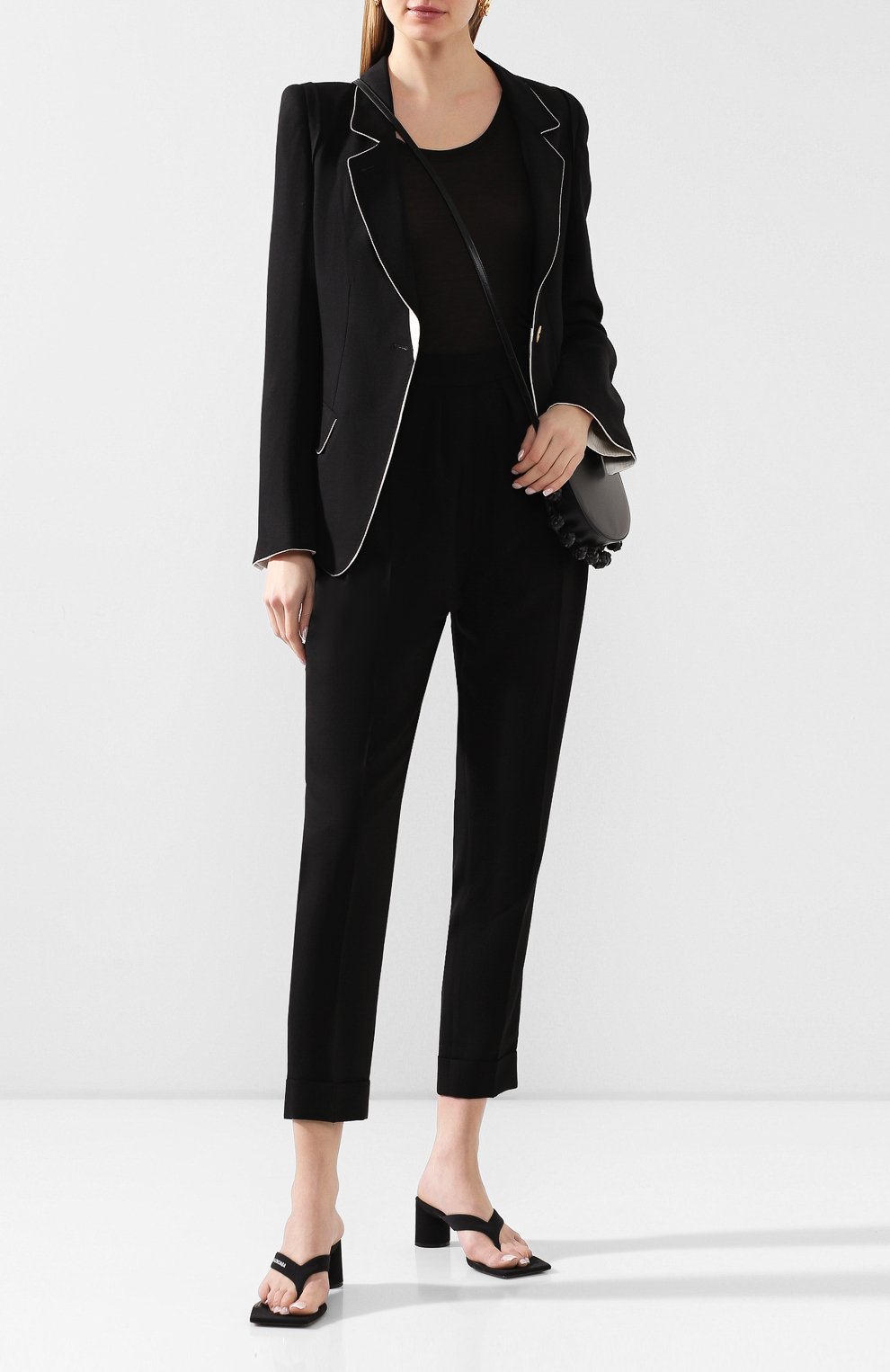 Шерстяные брюки ANN DEMEULEMEESTER, арт. 2001-1408-P-170-099, фото 2
