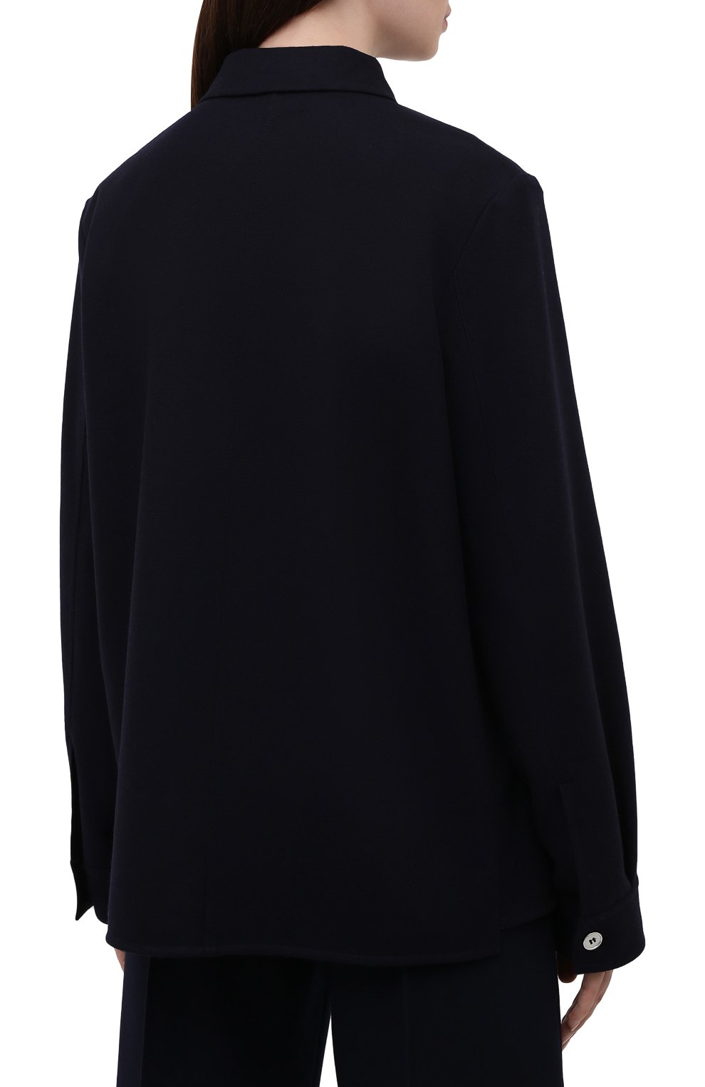 Шерстяная рубашка JIL SANDER темно-синего цвета по цене 96200 руб., арт. JPPT600105-WT212500, фото 4 Шерстяная рубашка JIL SANDER, арт. JPPT600105-WT212500, фото 4