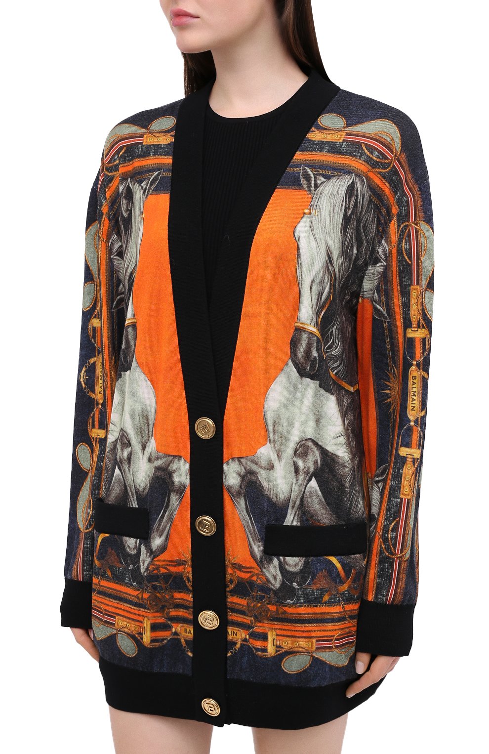Шерстяной кардиган BALMAIN разноцветного цвета по цене 226500 руб., арт. UF03496/K184, фото 3 Шерстяной кардиган BALMAIN, арт. UF03496/K184, фото 3