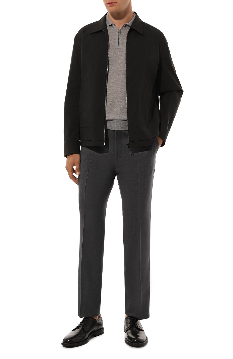 Шерстяные брюки BOSS темно-серого цвета по цене 30950 руб., арт. 50469183, фото 2 Шерстяные брюки BOSS, арт. 50469183, фото 2