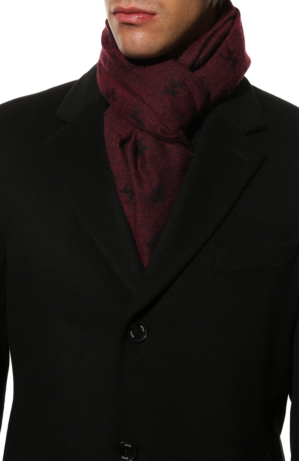 Шарф из шерсти и шелка KITON бордового цвета по цене 49950 руб., арт. USCIACX0237B, фото 2 Шарф из шерсти и шелка KITON, арт. USCIACX0237B, фото 2