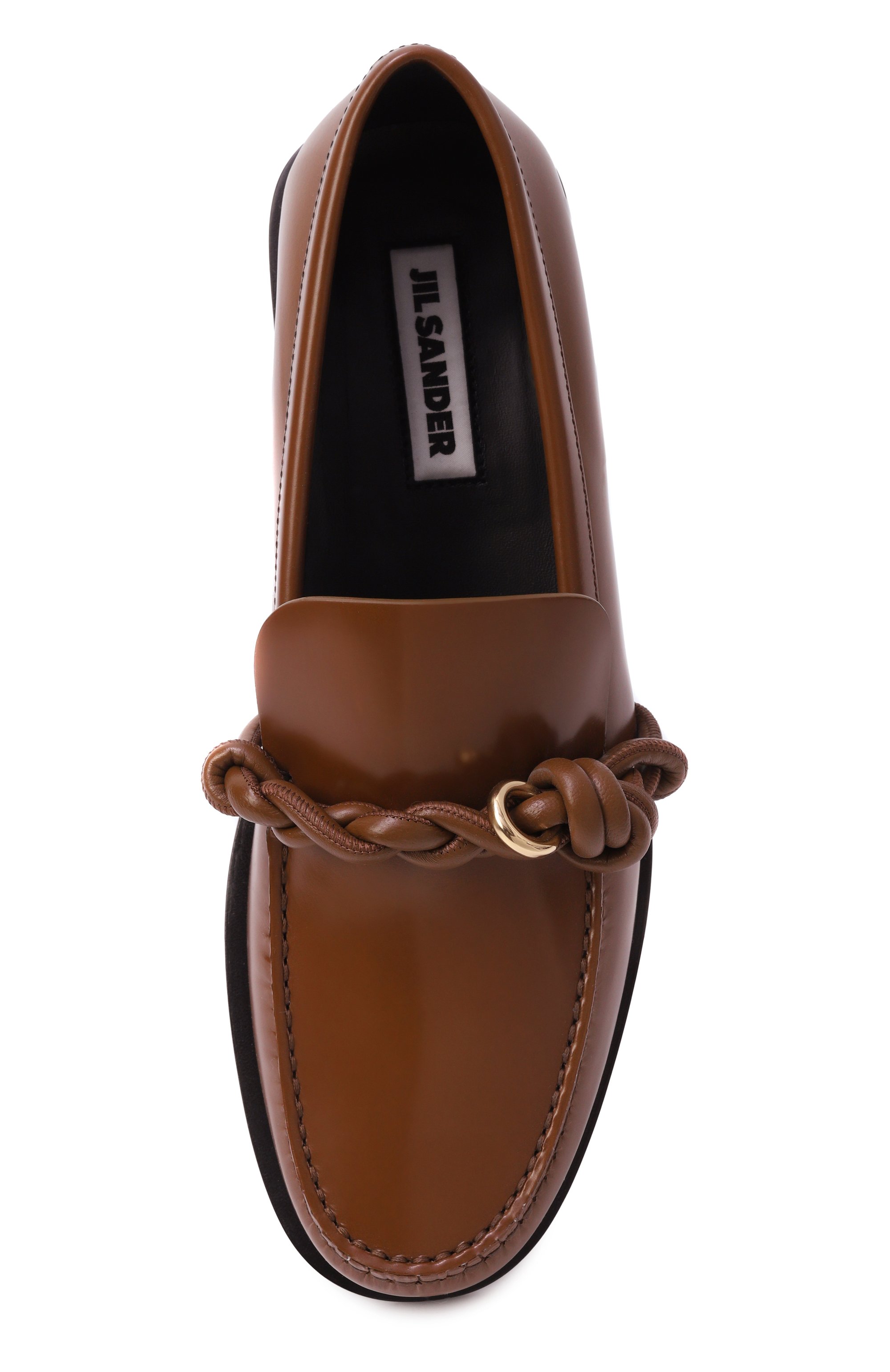 Кожаные лоферы JIL SANDER темно-коричневого цвета по цене 112000 руб., арт. J15WR0029/P7593, фото 6 Кожаные лоферы JIL SANDER, арт. J15WR0029/P7593, фото 6