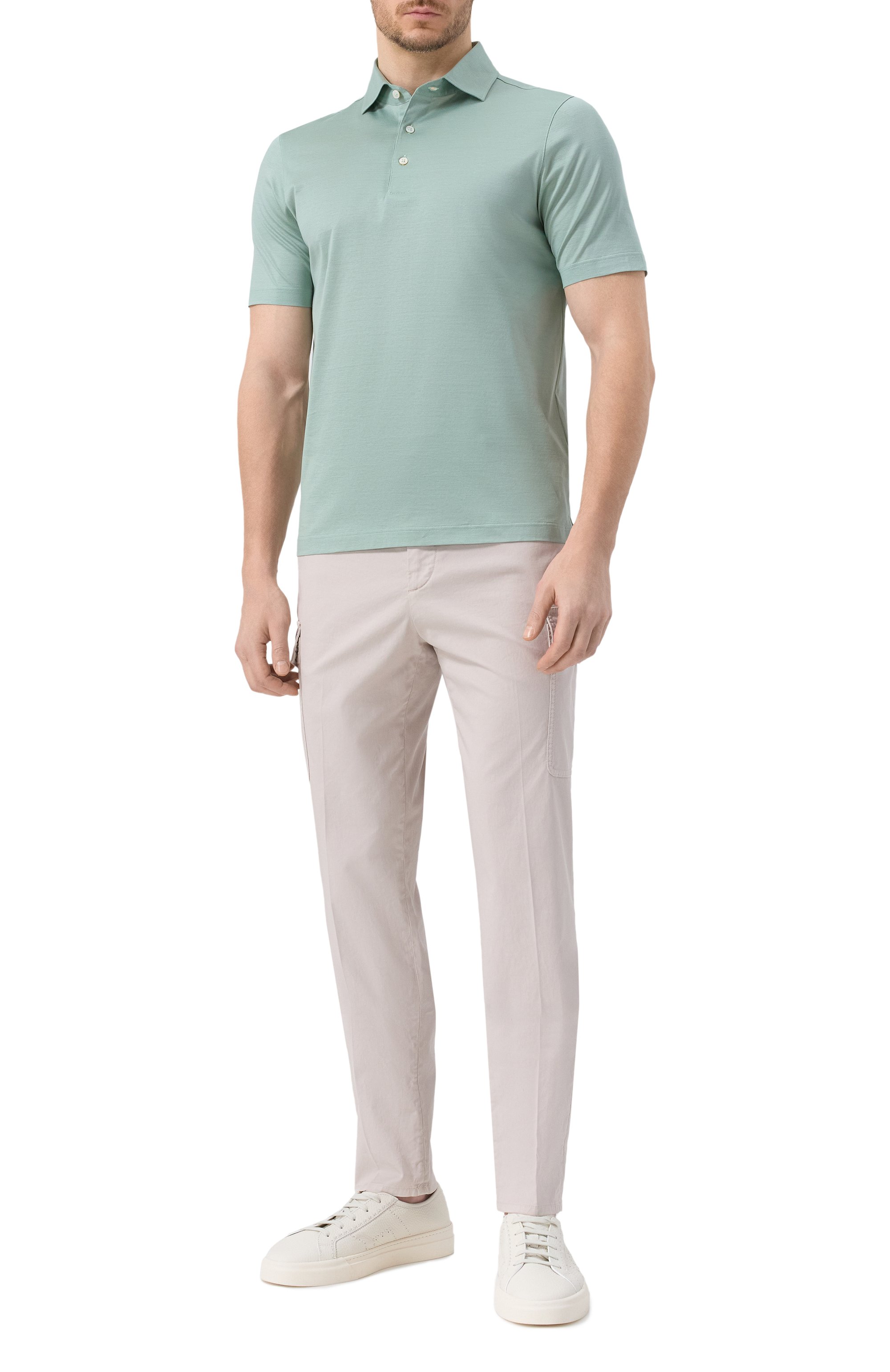 Хлопковое поло GRAN SASSO бирюзового цвета по цене 19250 руб., арт. 60103/74002, фото 2 Хлопковое поло GRAN SASSO, арт. 60103/74002, фото 2