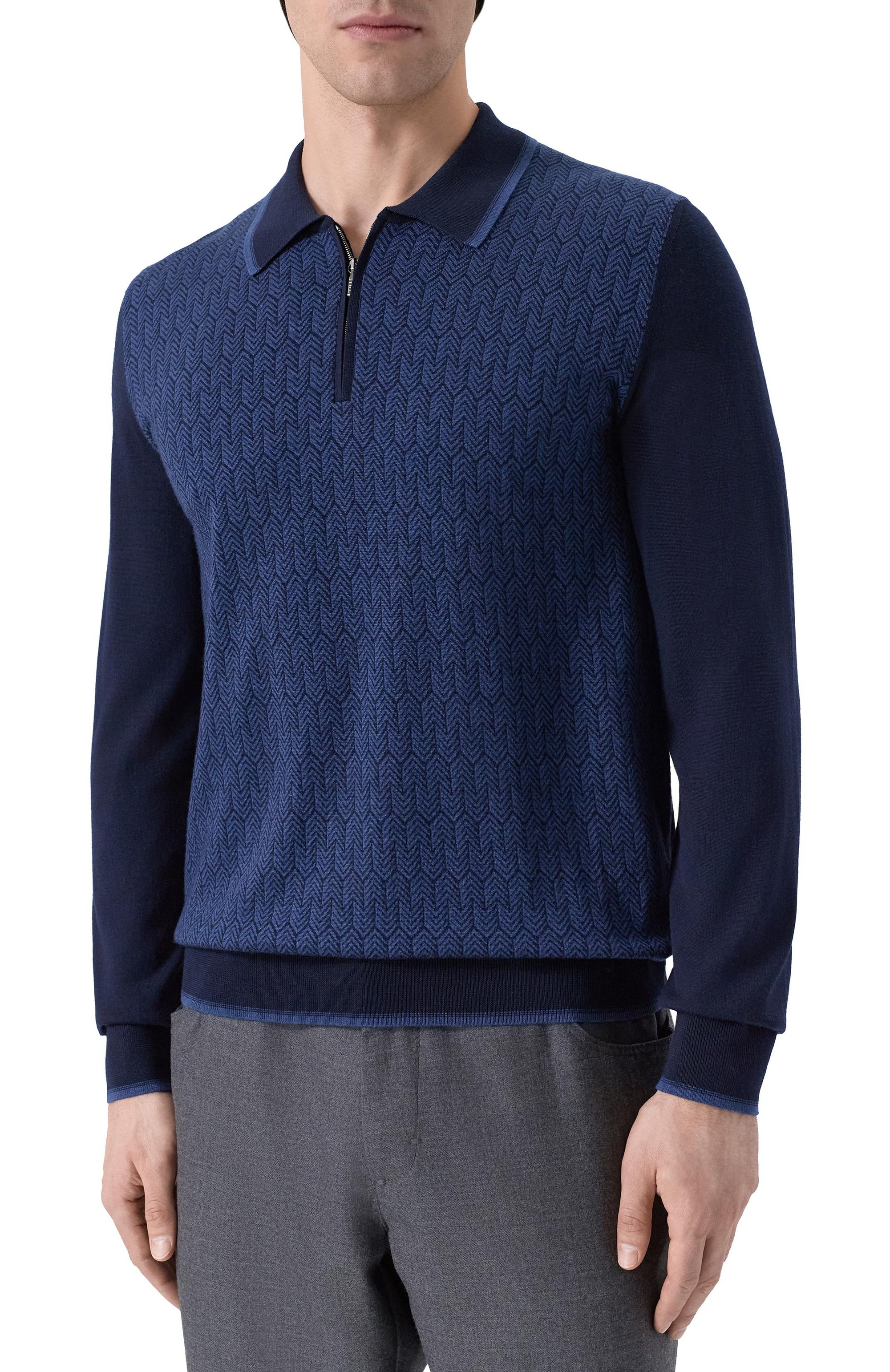 Поло из шерсти и шелка ZILLI, арт. KZP001M0230VHE001, ф ото 3