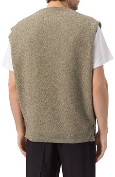 Мужского жилет из шерсти и хлопка MAISON MARGIELA светло-зеленого цвета, арт. S50TH0065/M13108 | Фото 4 (Материал внешний: Шерсть, Хлопок; Мужское Кросс-КТ: Жилет-одежда; Стили: Кэжуэл; Нос: Не проставлено; Региональные ограничения белый список (Axapta Mercury): Не проставлено; Кросс-КТ: Трикотаж)