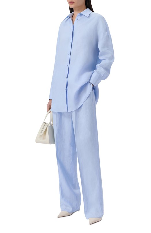 Льняная рубашка Agnona TD1113E/U3049E Голубой  TD1113E/U3049E Фото 2