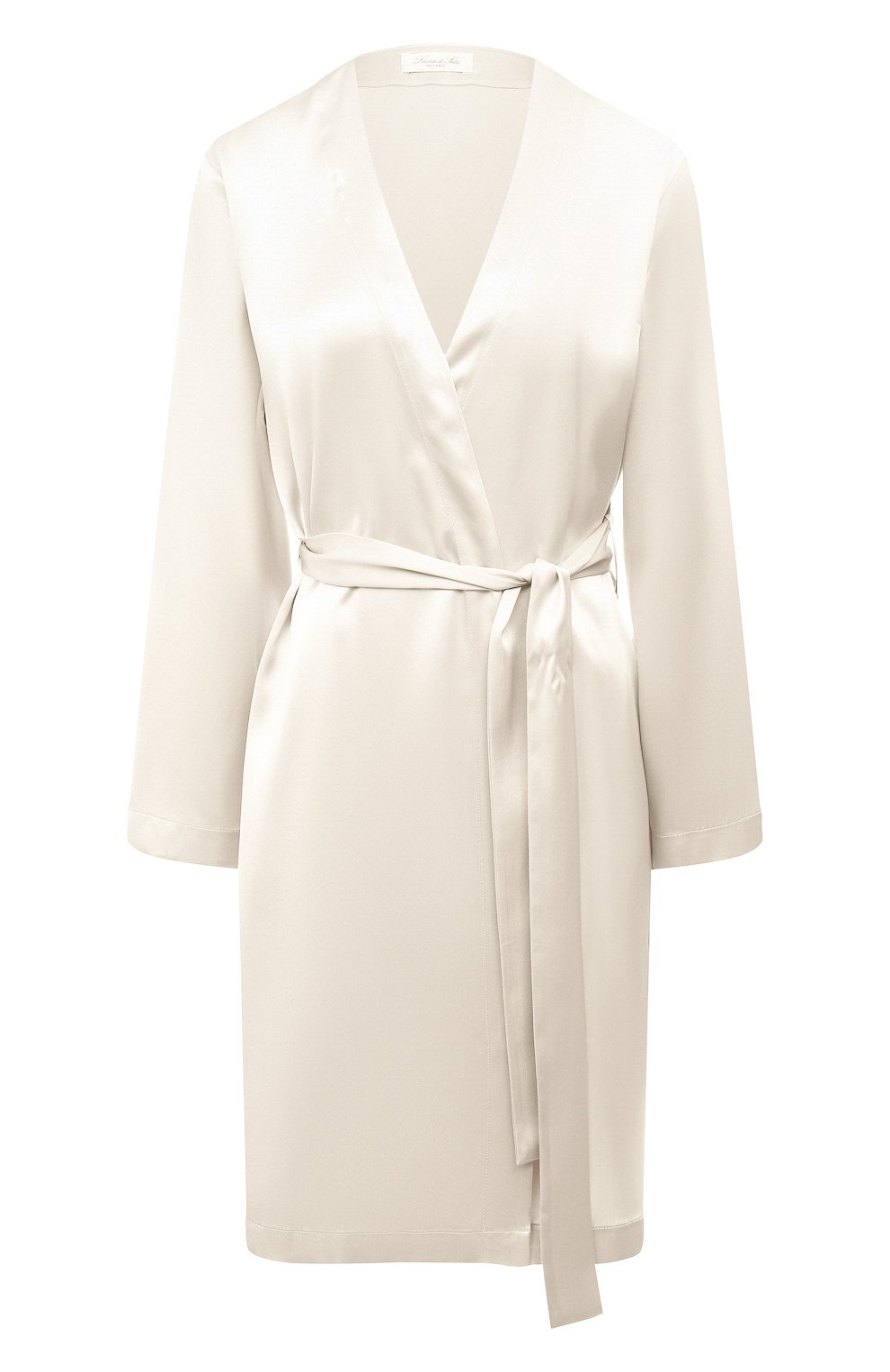 Шелковый халат LUNA DI SETA белого цвета по цене 52710 руб., арт. VLST08009, фото 1 Шелковый халат LUNA DI SETA, арт. VLST08009, фото 1