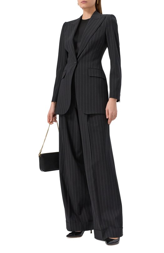Шерстяной жакет Dolce & Gabbana F29YLT/FRBDK Чёрный  F29YLT/FRBDK Фото 2