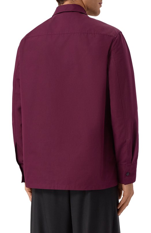 Хлопковая куртка-рубашка Jil Sander J22DL0249/J45002 Бордовый  J22DL0249/J45002 Фото 4