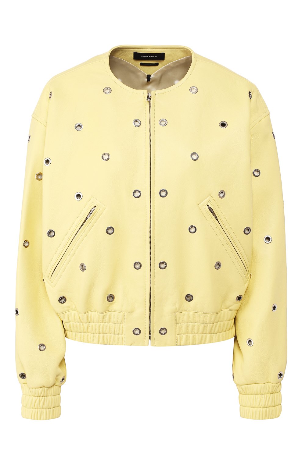 Кожаный бомбер ISABEL MARANT желтого цвета по цене 237500 руб., арт. VE1289-20P003I/QUENTY, фото 1 Кожаный бомбер ISABEL MARANT, арт. VE1289-20P003I/QUENTY, фото 1