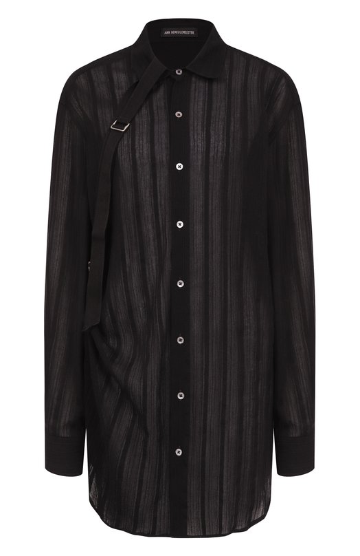 Блузка из хлопка и шерсти Ann Demeulemeester B0013139/FA648 Чёрный B0013139/FA648