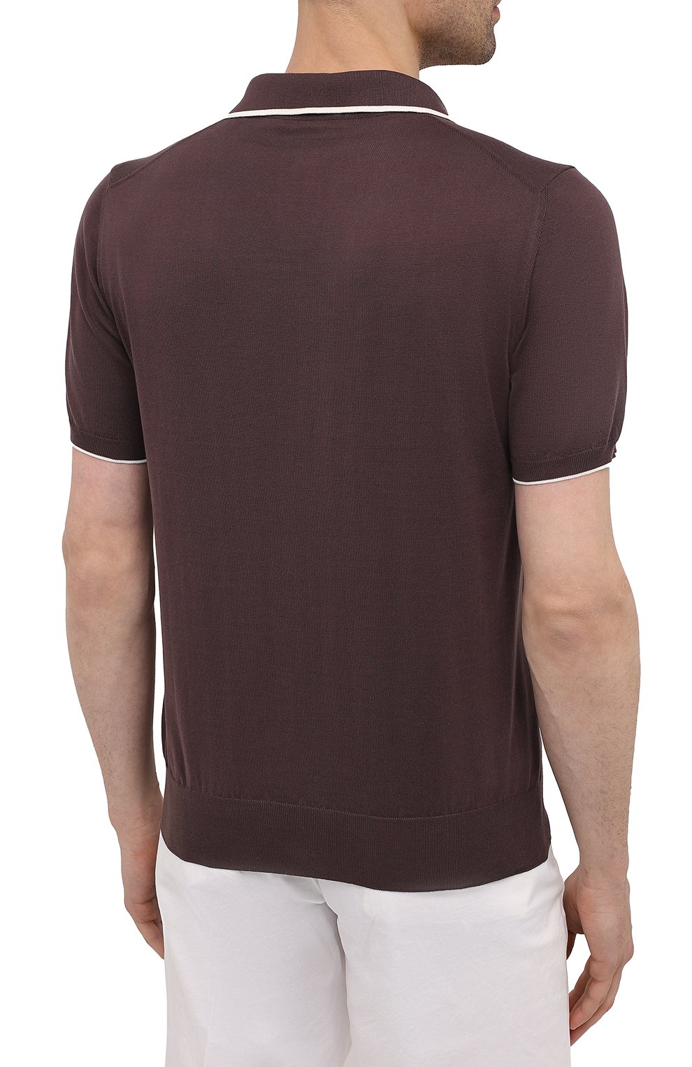 Хлопковое поло FIORONI коричневого цвета по цене 45450 руб., арт. MK20260C2, фото 4 Хлопковое поло FIORONI, арт. MK20260C2, фото 4