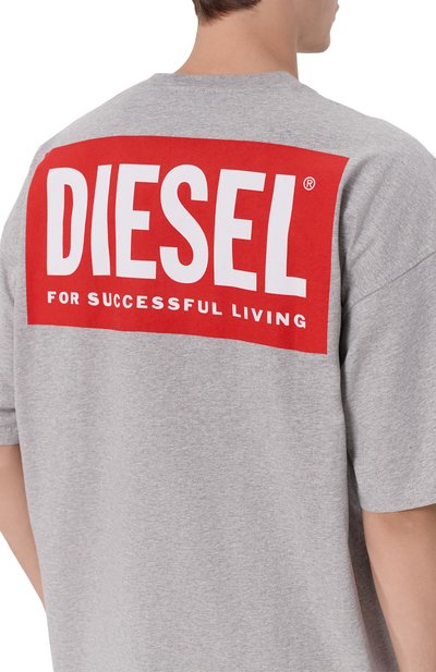 Хлопковая футболка DIESEL серого цвета по цене 7995 руб., арт. A20036/0EPCA, фото 5 Хлопковая футболка DIESEL, арт. A20036/0EPCA, фото 5