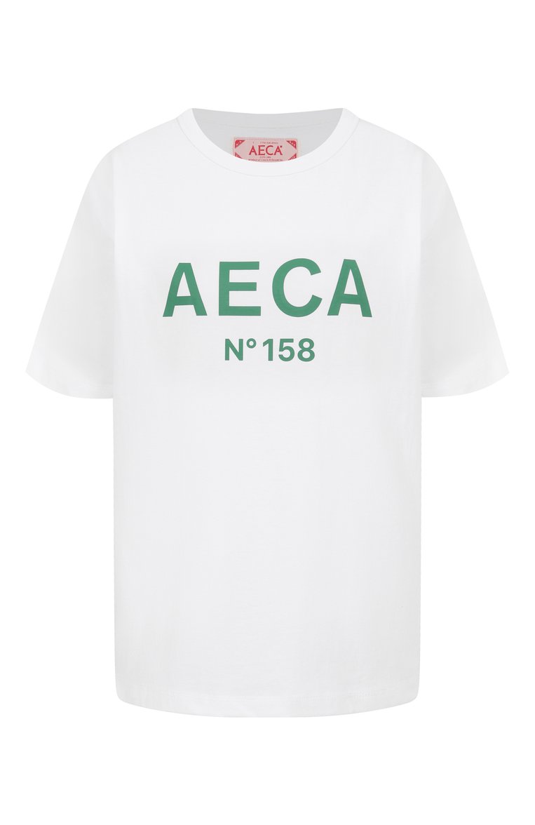 Хлопковая футболка AECA WHITE, арт. AWCMSSBBTTSST005A2.WHITE/GREEN (M), фото 1