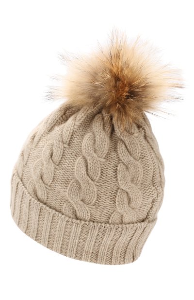 Кашемировая шапка с меховым помпоном KASHJA` CASHMERE, арт. 134/PEL, фото 2