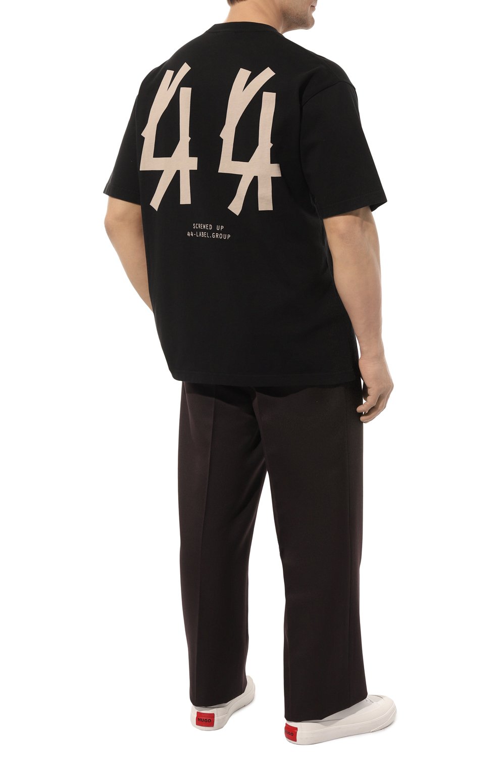 Хлопковая футболка 44 LABEL GROUP черного цвета по цене 21000 руб., арт. B0030089/FA141/P113, фото 2 Хлопковая футболка 44 LABEL GROUP, арт. B0030089/FA141/P113, фото 2