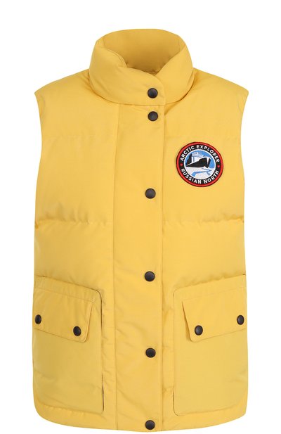 Пуховый стеганый жилет с логотипом бренда ARCTIC EXPLORER, арт. INDIG_YELLOW_W, фото 1