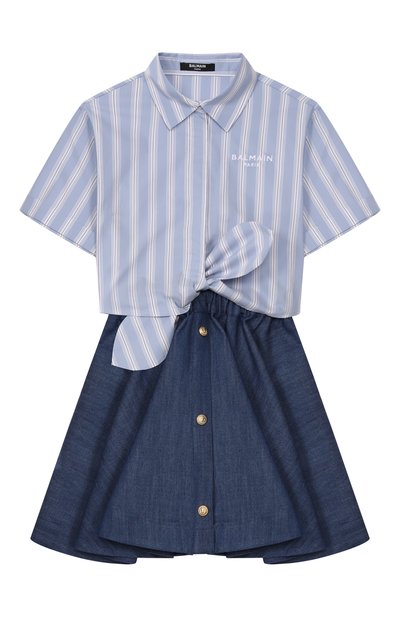 Платье из лиоцелла и хлопка BALMAIN, арт. BY1C71