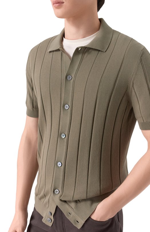 Хлопковая рубашка Gran Sasso 57143/20634 Хаки  57143/20634 Фото 5