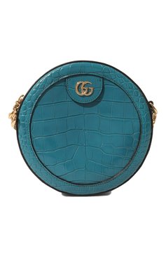 Женская сумка ophidia gg mini GUCCI голубого цвета, арт. 550618 EV40G | Фото 1 (Сумки-технические: Сумки через плечо; Материал: Экзотическая кожа, Натуральная кожа; Материал сплава: Проставлено; Размер: mini; Ремень/цепочка: На ремешке; Драгоценные камни: Проставлено)