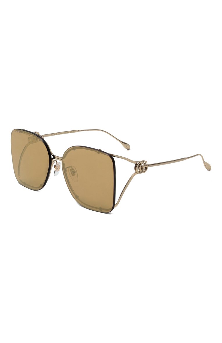 Женские солнцезащитные очки GUCCI золотого цвета, арт. GG1713SA 003 | Фото 1 (Нос: Не проставлено; Региональные ограничения белый список (Axapta Mercury): Не проставлено; Тип очков: С/з; Материал: Металл; Оптика Гендер: оптика-женское; Очки форма: Квадратные)