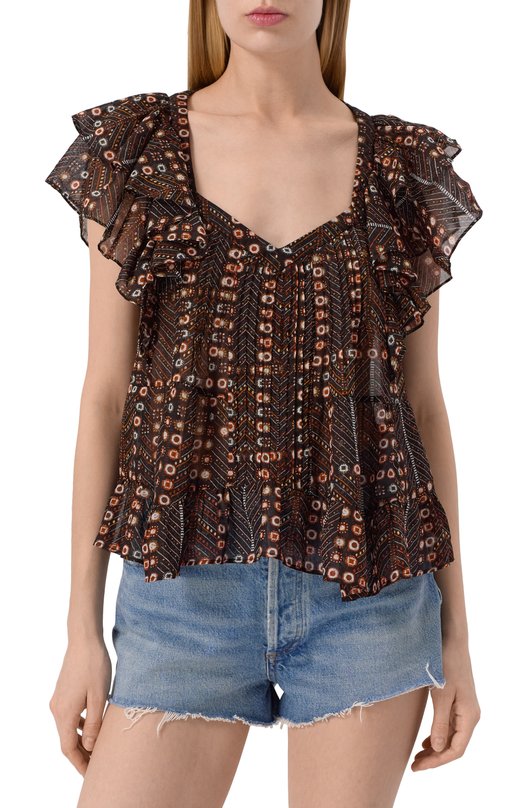 Хлопковый топ Isabel Marant Etoile 25PHT0033FB-C1J19E Чёрный  25PHT0033FB-C1J19E Фото 3