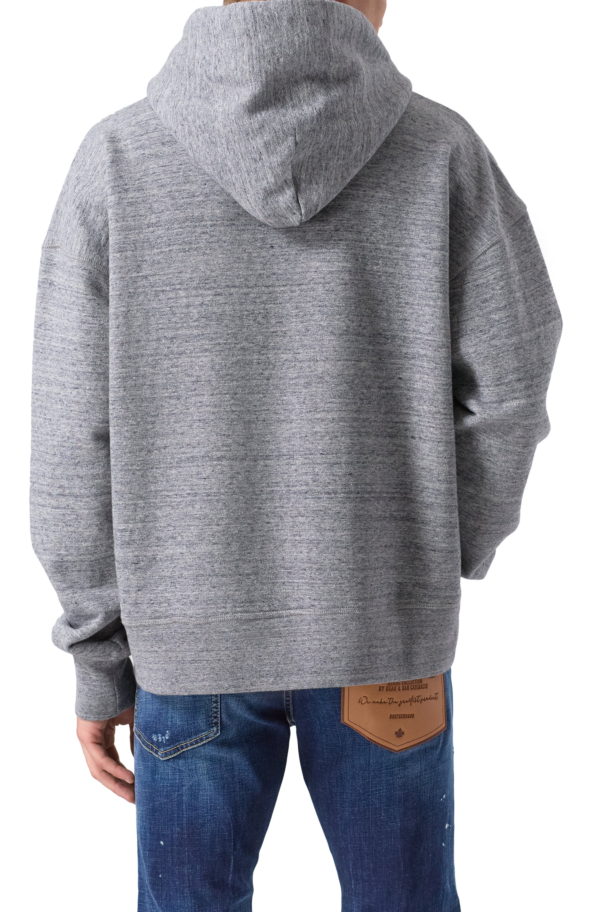 Хлопковое худи DSQUARED2 серого цвета по цене 94600 руб., арт. S74GU0857/S25463, фото 4 Хлопковое худи DSQUARED2, арт. S74GU0857/S25463, фото 4